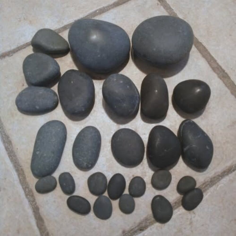 Natural hot stone massage gray, 4 lb, 26 pcs